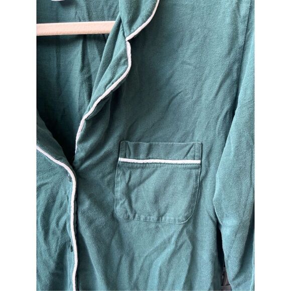 PETITE PLUME LUXE PIMA EVERGREEN PAJAMA TOP, XS $68 E28 - Picture 7 of 7